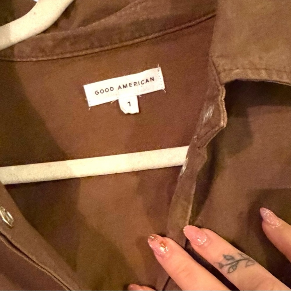 Good American | Women's Brown Cargo Utility Jumpsuit | Size 1 - Picture 4 of 7